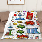 Custom 280 GSM Flannel Throw Blanket 80"x70" (Vertical)