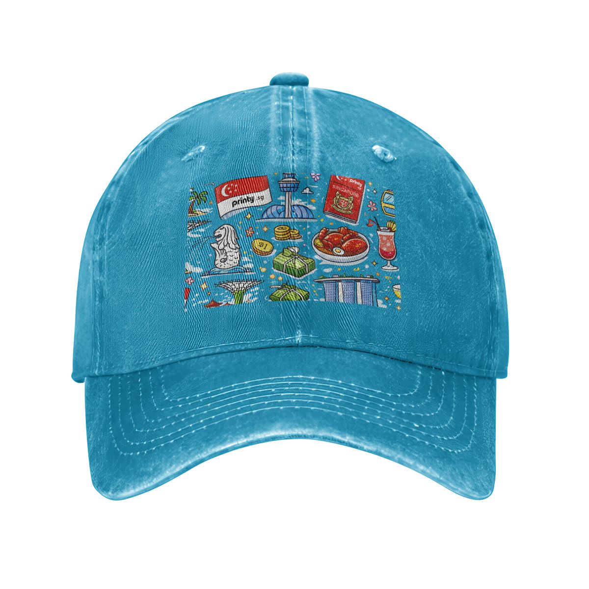 Custom Unisex Washed Denim Baseball Cap