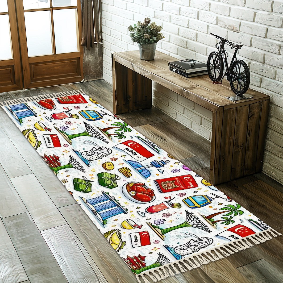 Custom Multiple Sizes Runner Rug with Tassels