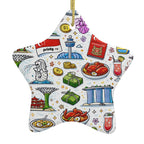 Custom Star Shape Ceramic Ornaments Christmas Decorations