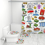 Custom Bathroom Rugs Set with Shower Curtain 4 pcs
