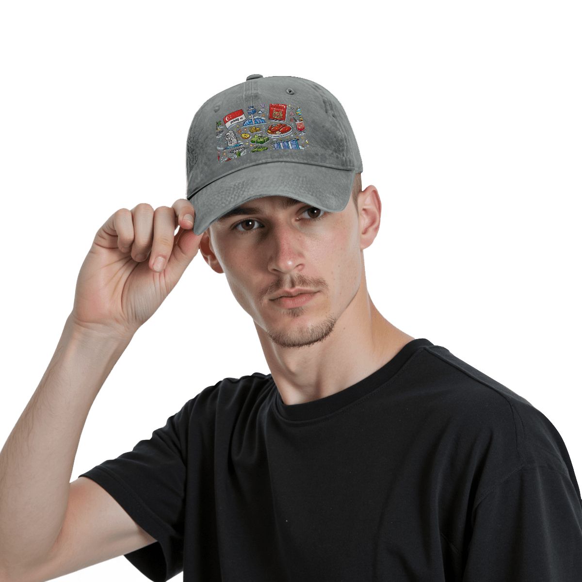 Custom Unisex Washed Denim Baseball Cap