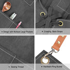 Custom Unisex Canvas Cross Back Apron with Pockets