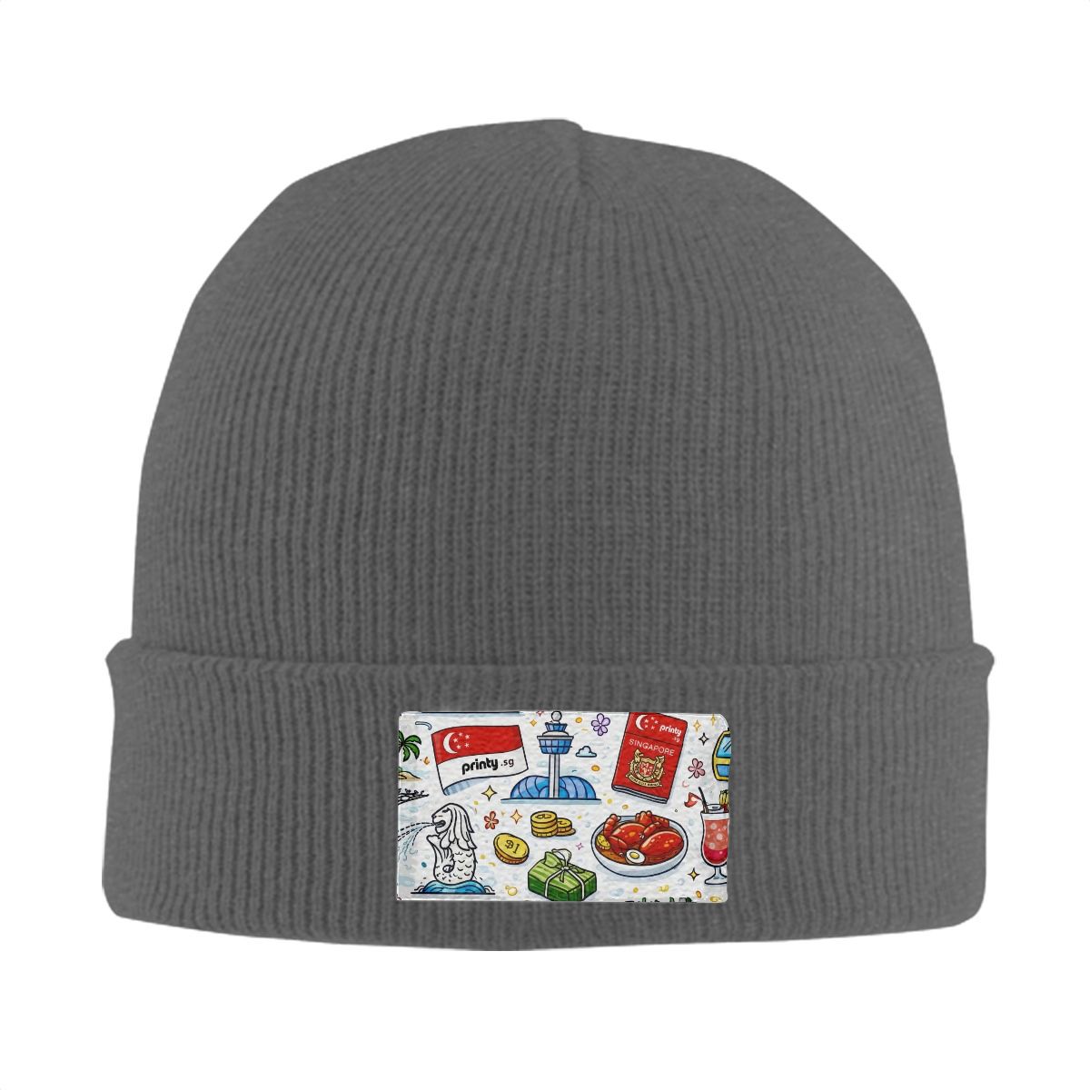 Custom Knitted Hat with Velvet Patches