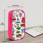 Custom Vertical Oxford Large Capacity Double Layer Pencil Case