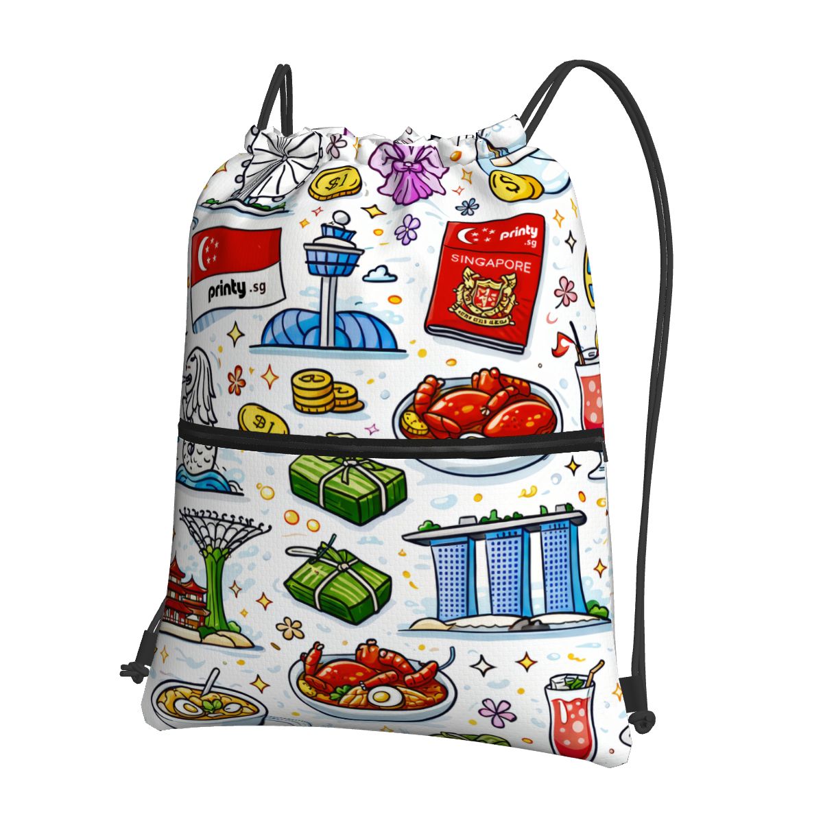Custom Zipper Drawstring Backpack