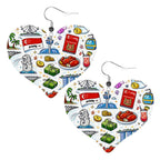 Custom Heart Shape Leather Earrings