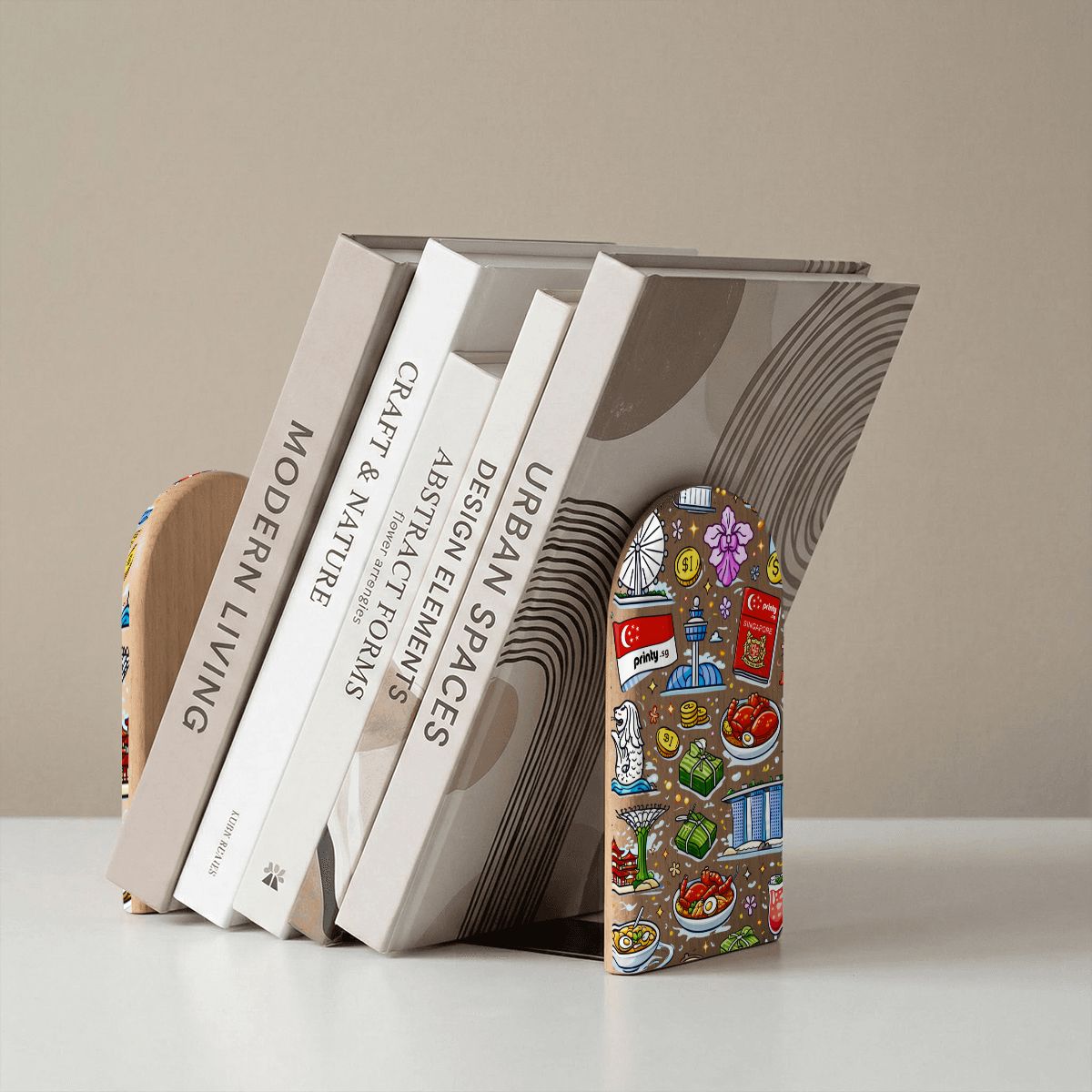 Custom Small Wooden Bookends 2 pcs