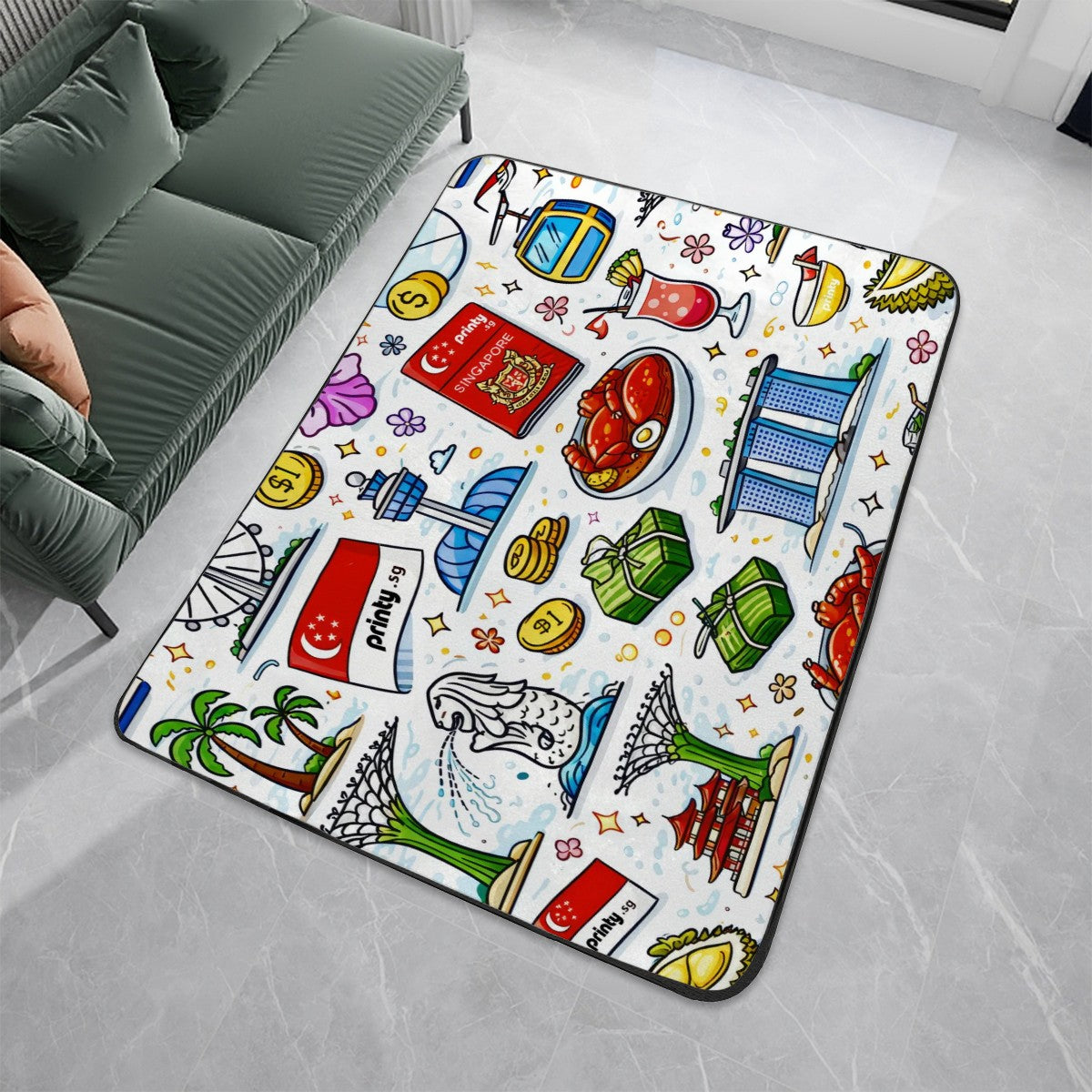 Custom Large Flannel Non Slip Area Rug (4:3)