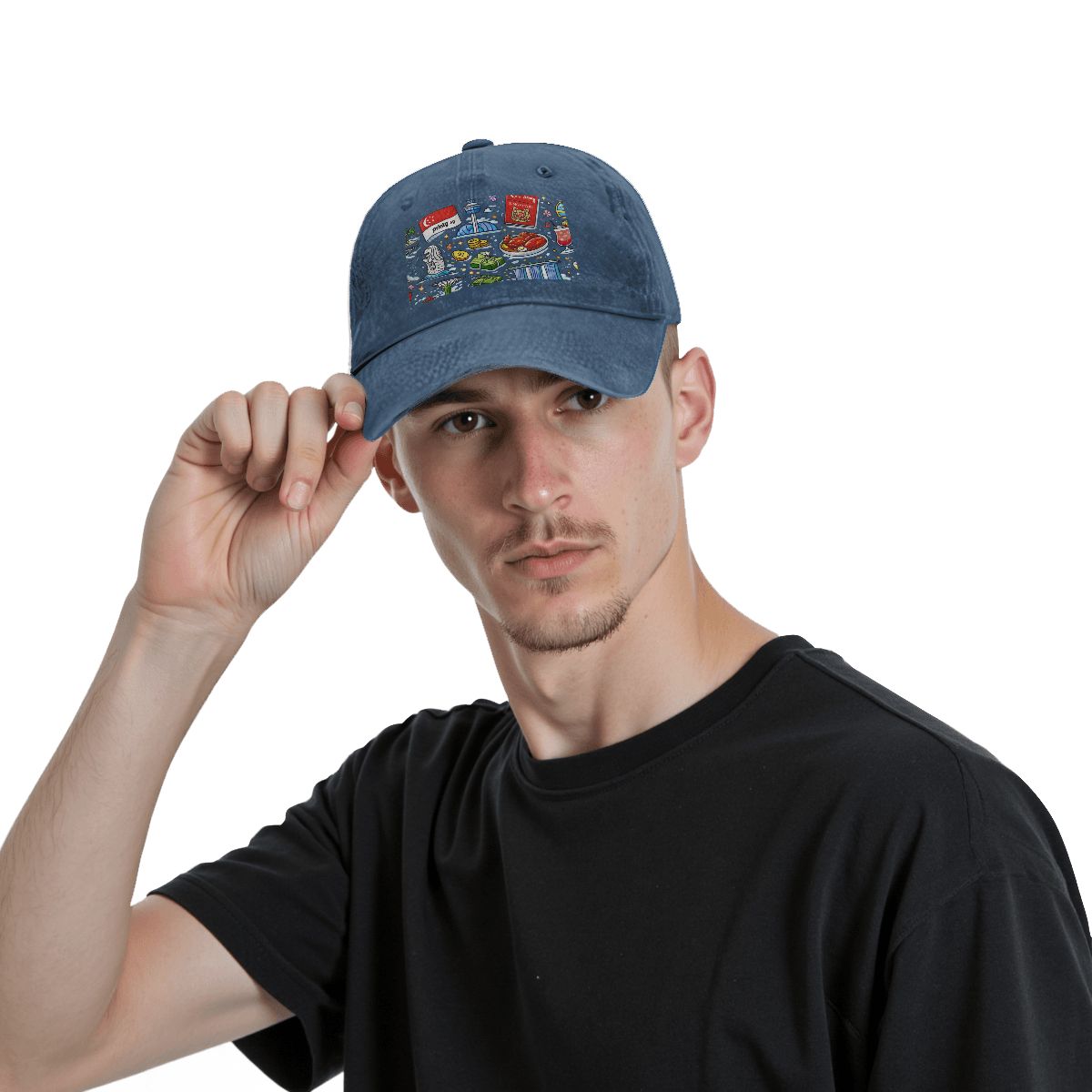 Custom Unisex Washed Denim Baseball Cap