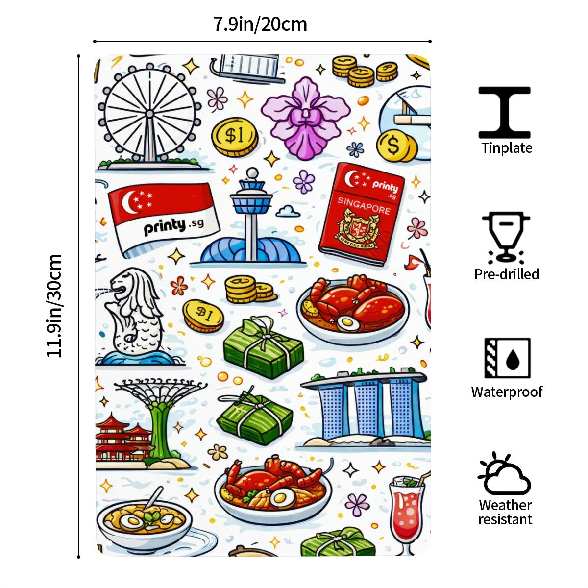 Custom Tin Sign Rectangular (2:3) Metal Sign Decor (Vertical)
