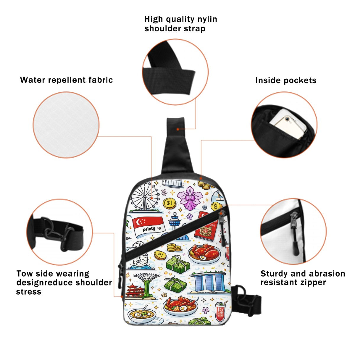 Custom Sports Crossbody Sling Bag
