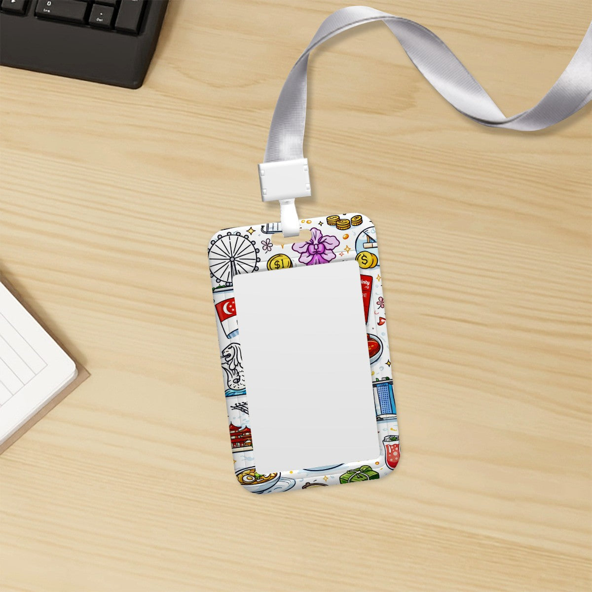 Custom Vertical ID Badge Holder(Double-Sided Design)