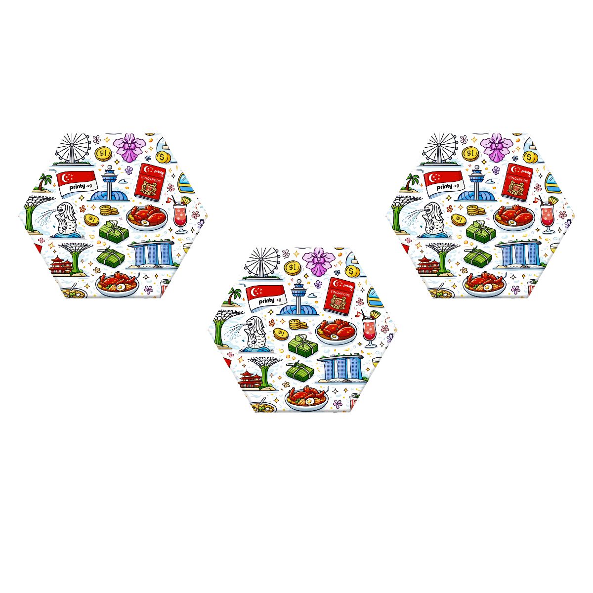 Custom Hexagon Sound Absorbing Panels 3 Pieces