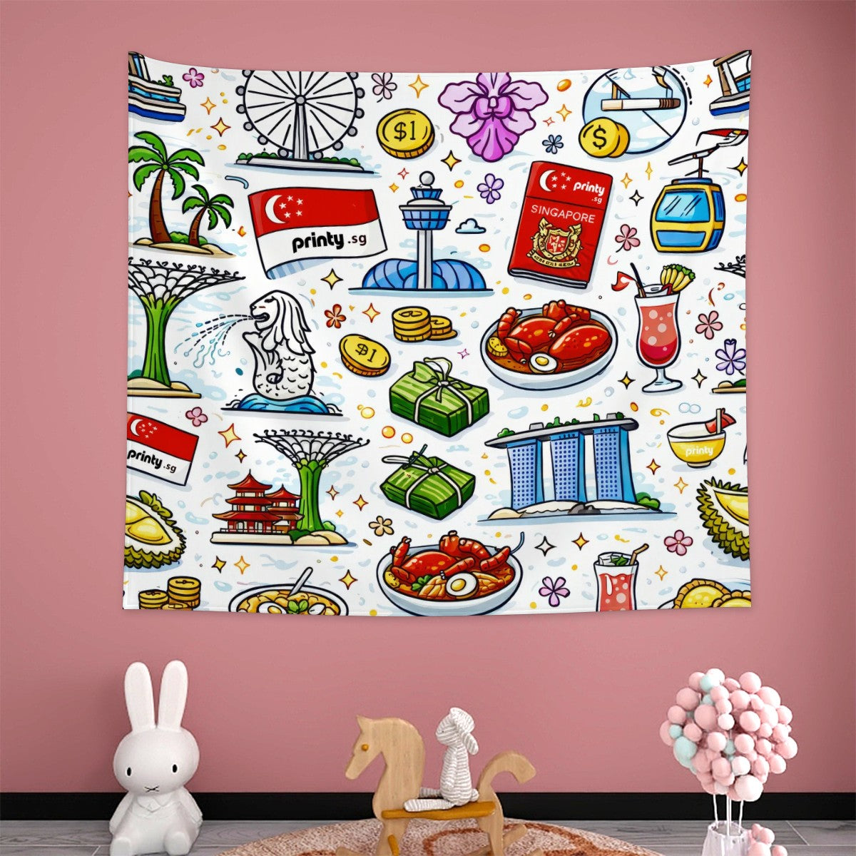 Custom Lightweight Wall Tapestry for Bedroom 60"x50" (Horizontal)