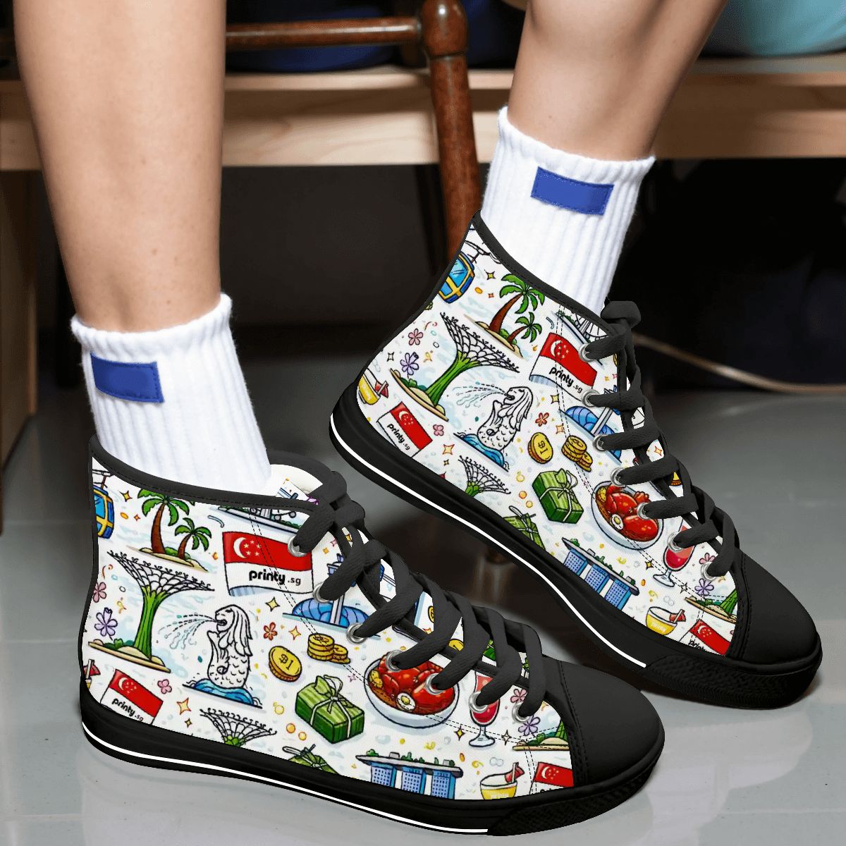 Custom Men's High Top Canvas Shoes (Customized Tongue)