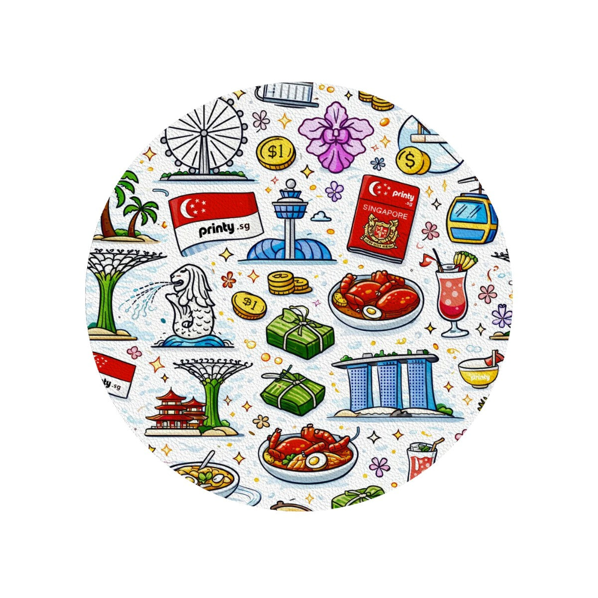 Custom Round Leather Coasters 6 pcs