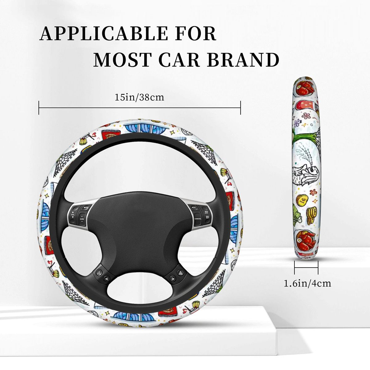 Custom Thickened Elastic Car Steering Wheel Cover