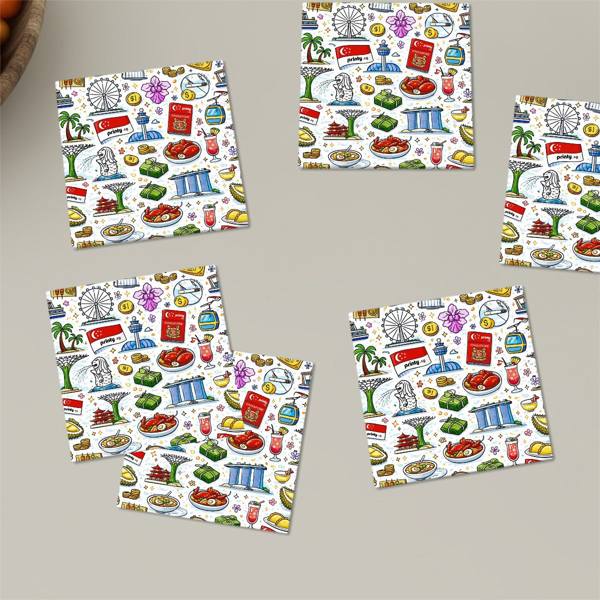 Custom Square Ceramic Coasters 6 pcs