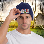 Custom Knitted Hat with Velvet Patches