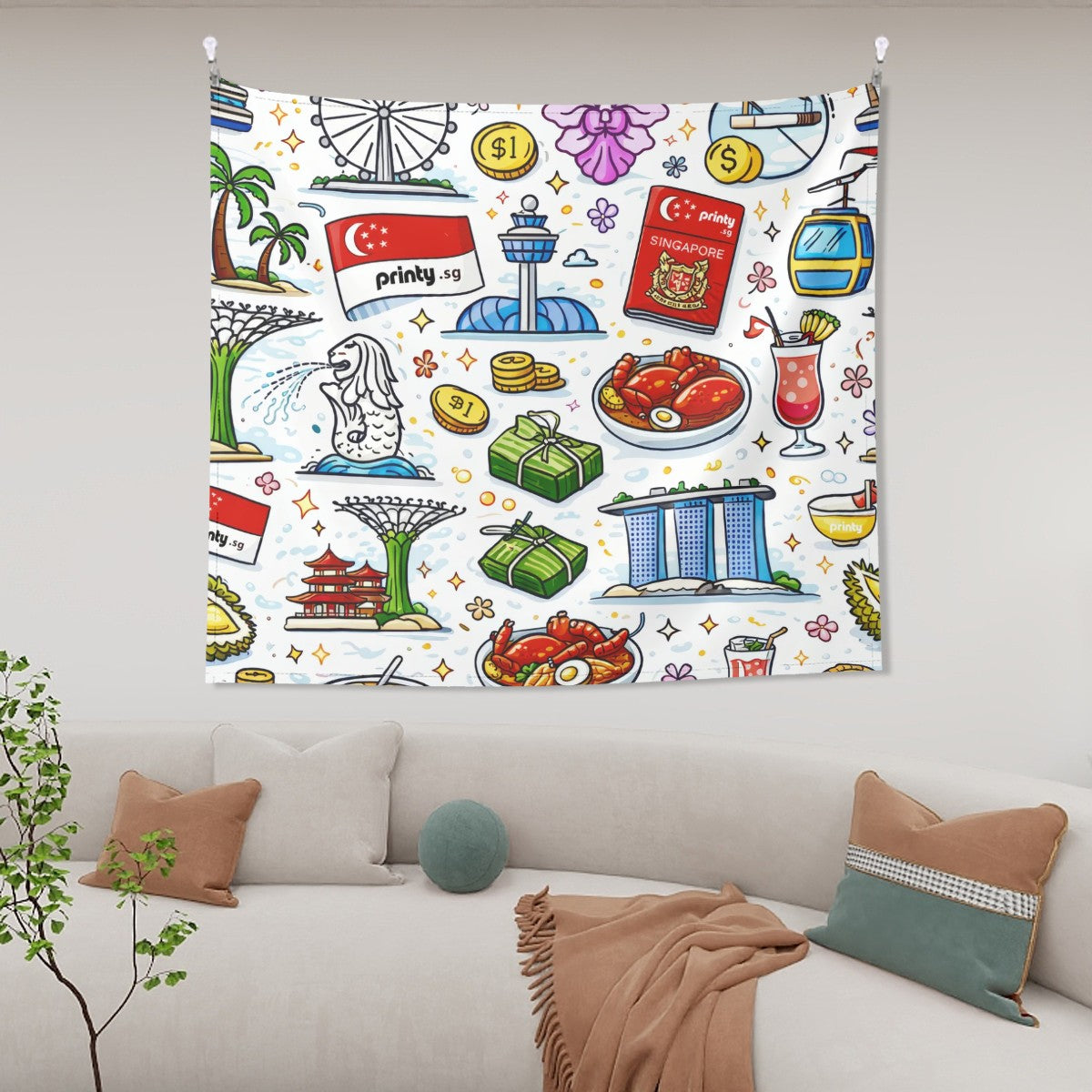 Custom Horizontal Wall Tapestry for Bedroom (6:5)