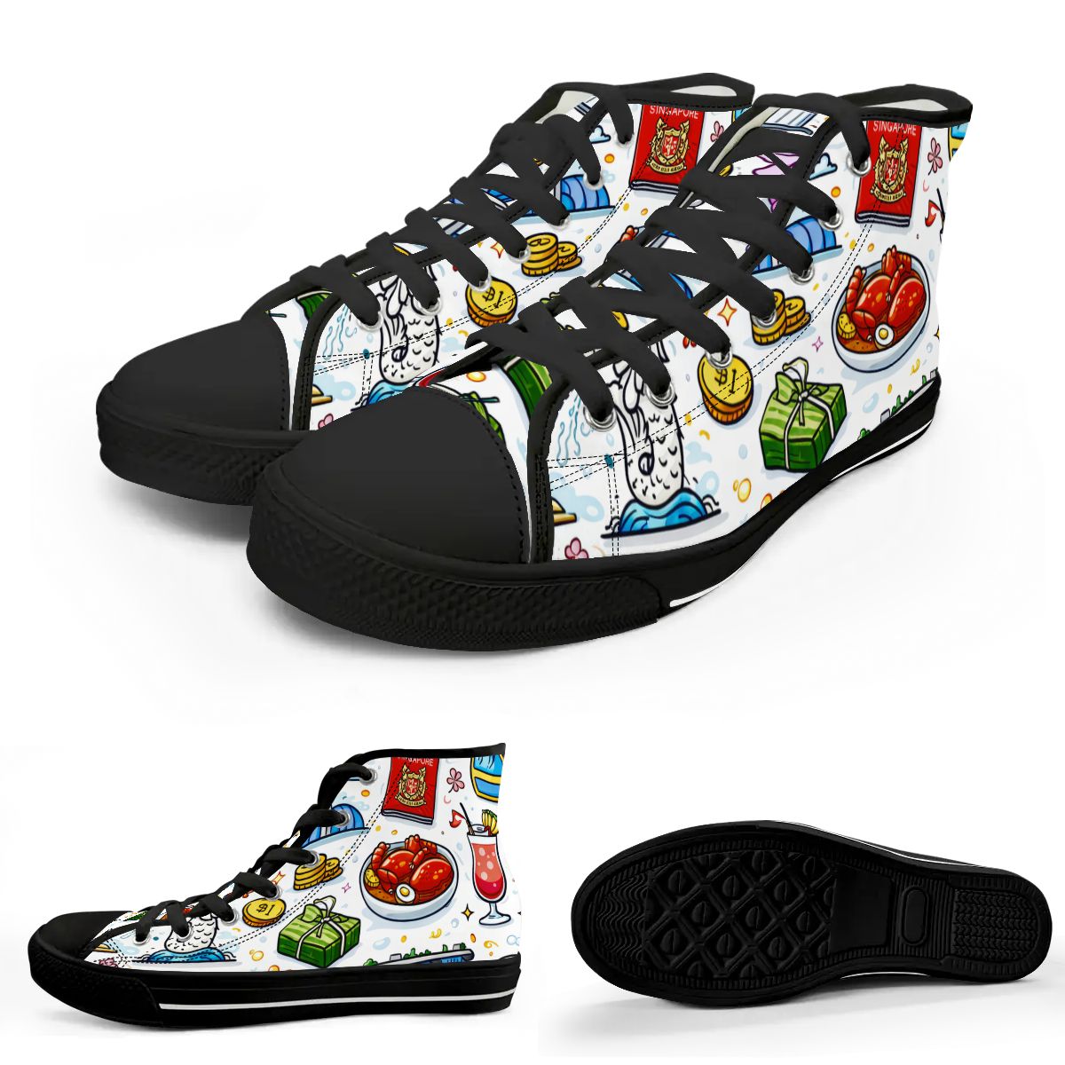 Custom Women's High Top Canvas Shoes Customized Tongue