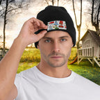 Custom Knitted Hat with Velvet Patches