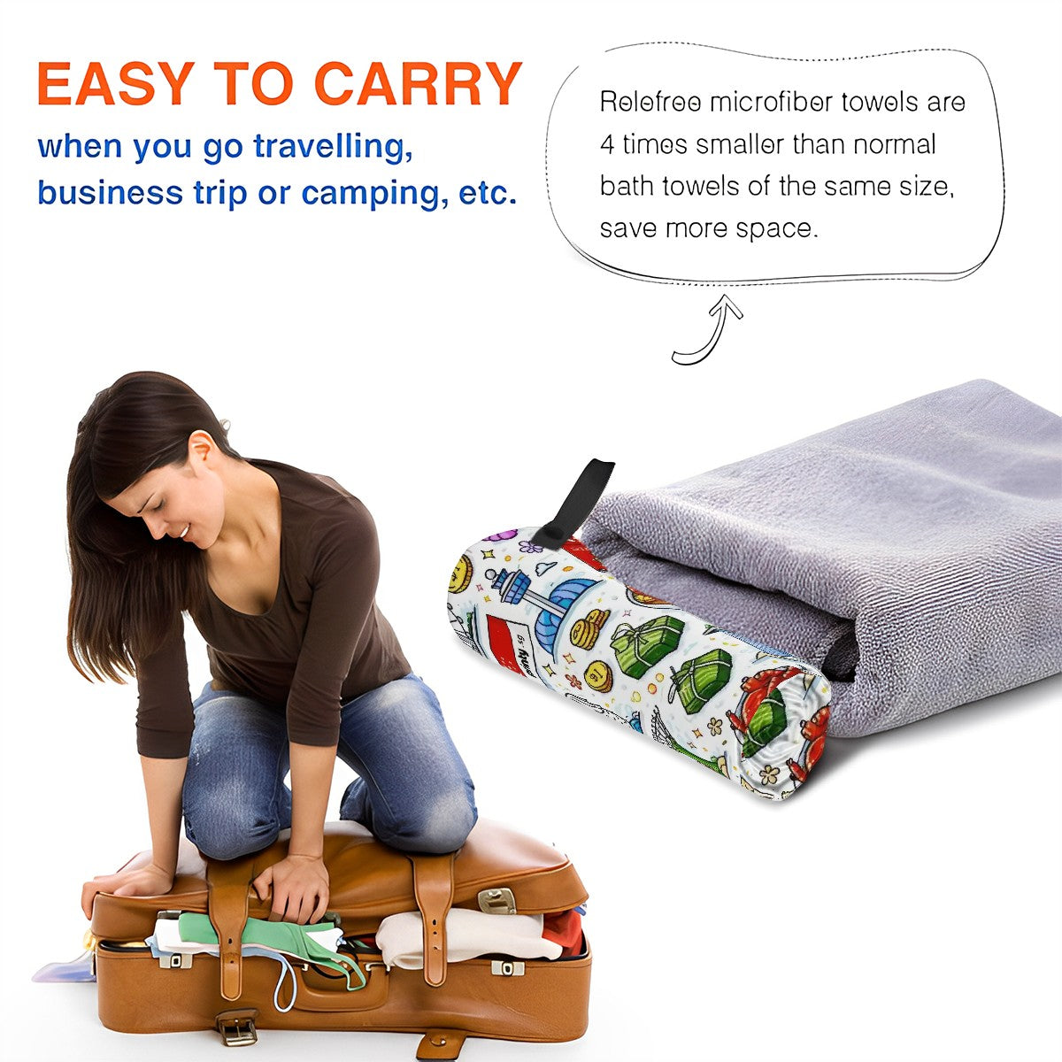 Custom Quick Dry Microfiber Towel (Horizontal)