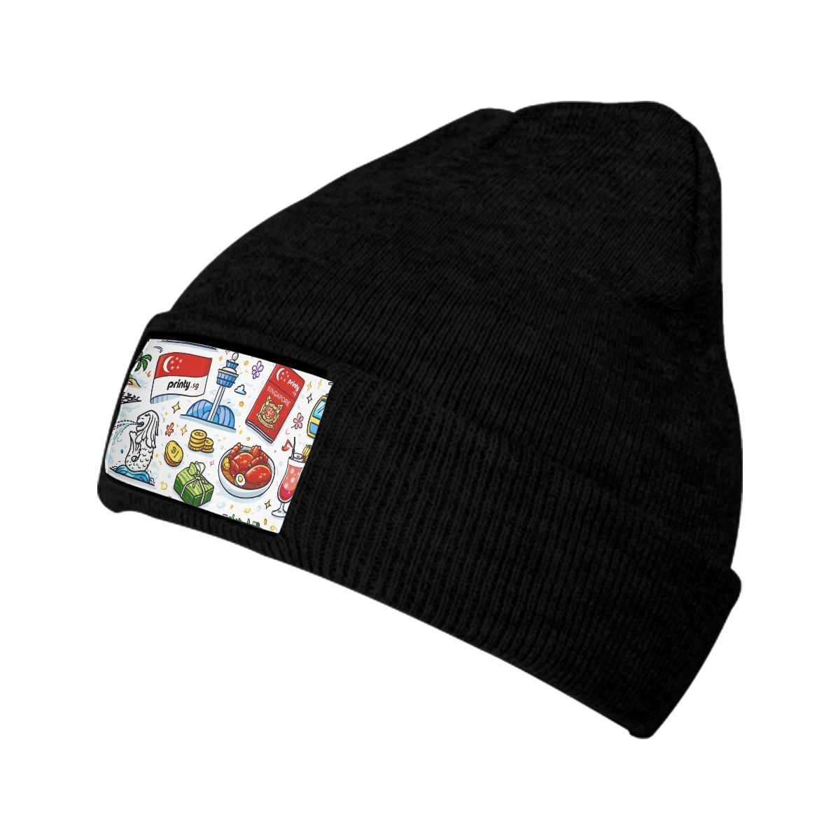 Custom Knitted Hat with Velvet Patches