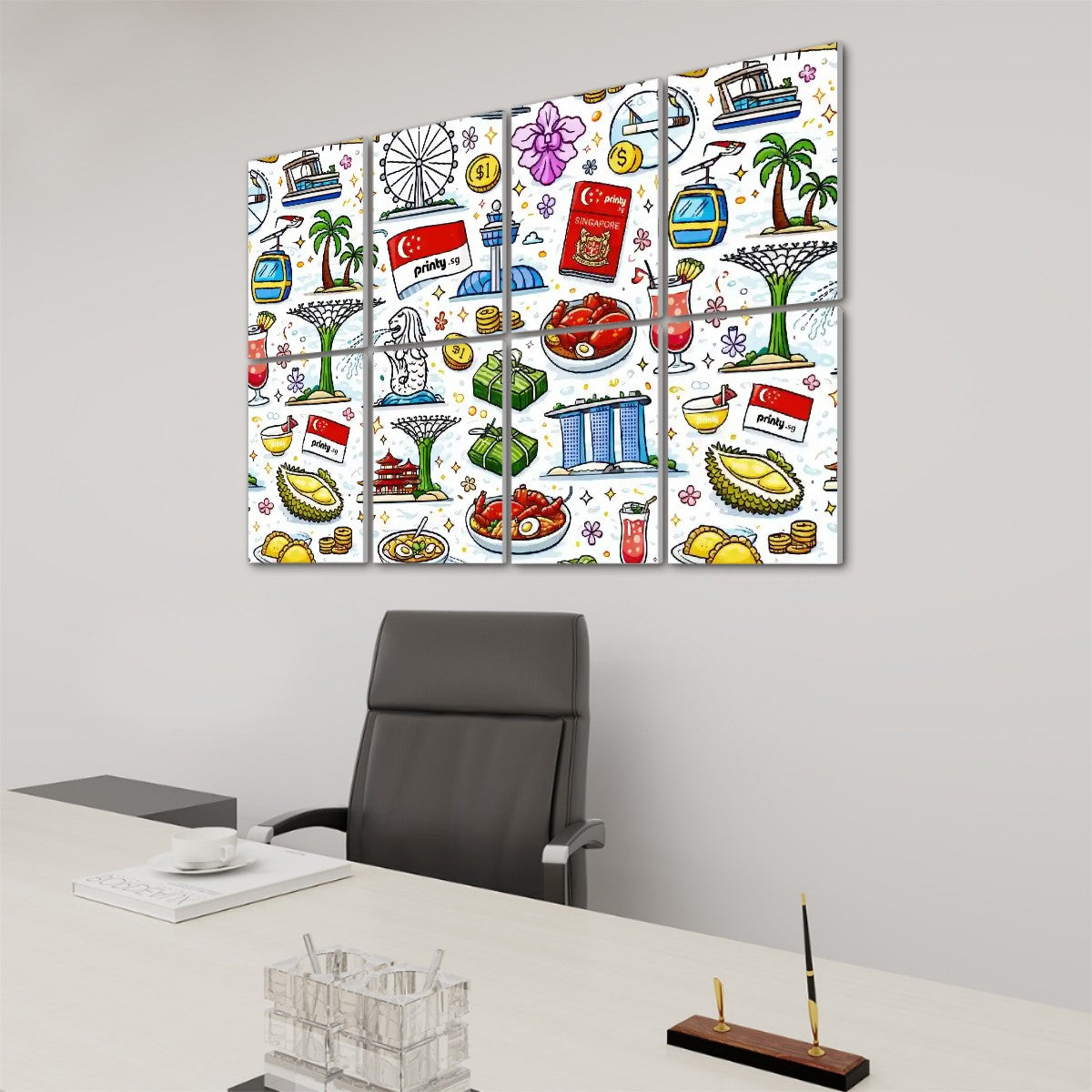 Custom 8 Panels Sound Absorbing Wall Art