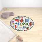 Custom Multiple Sizes Crystal Velvet Round Area Rug