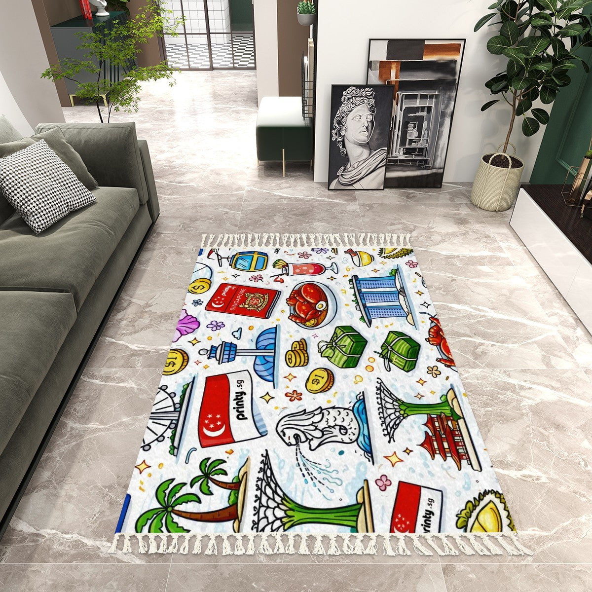 Custom Area Rug with Tassels (8:5)
