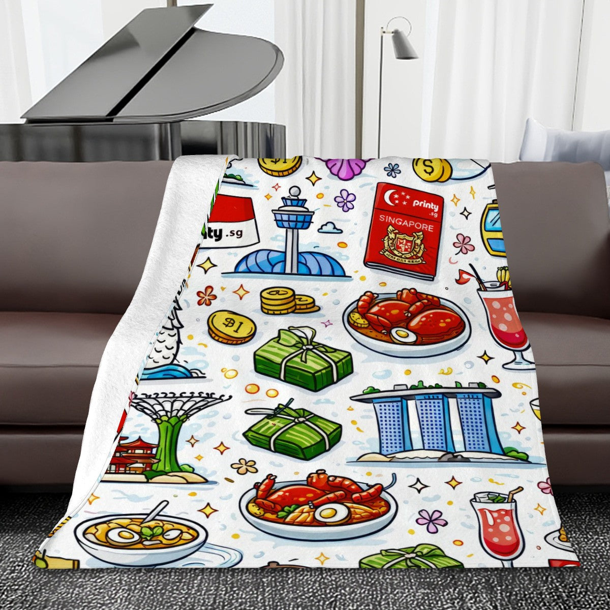 Custom 280 GSM Multi-Size Flannel Throw Blanket (Vertical)