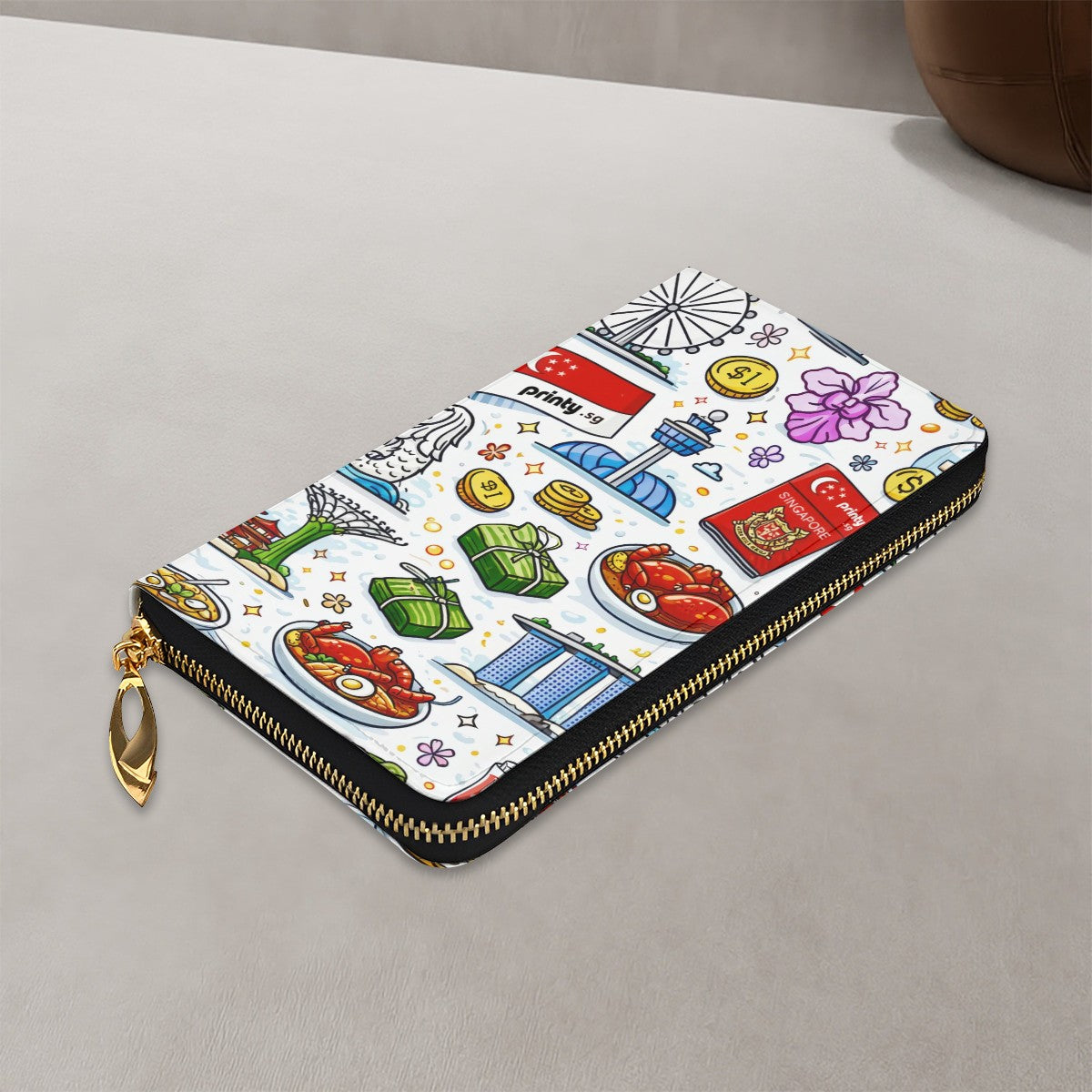 Custom Vertical Leather Long Clutch Wallet