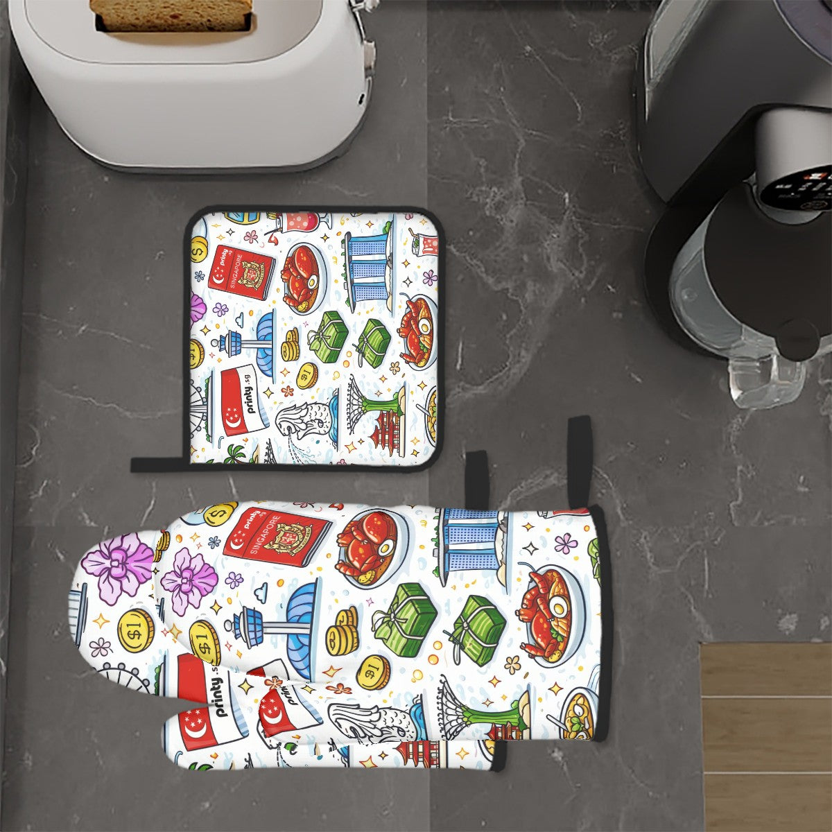 Custom Oven Mitts and Pot Holders Sets (3pcs)
