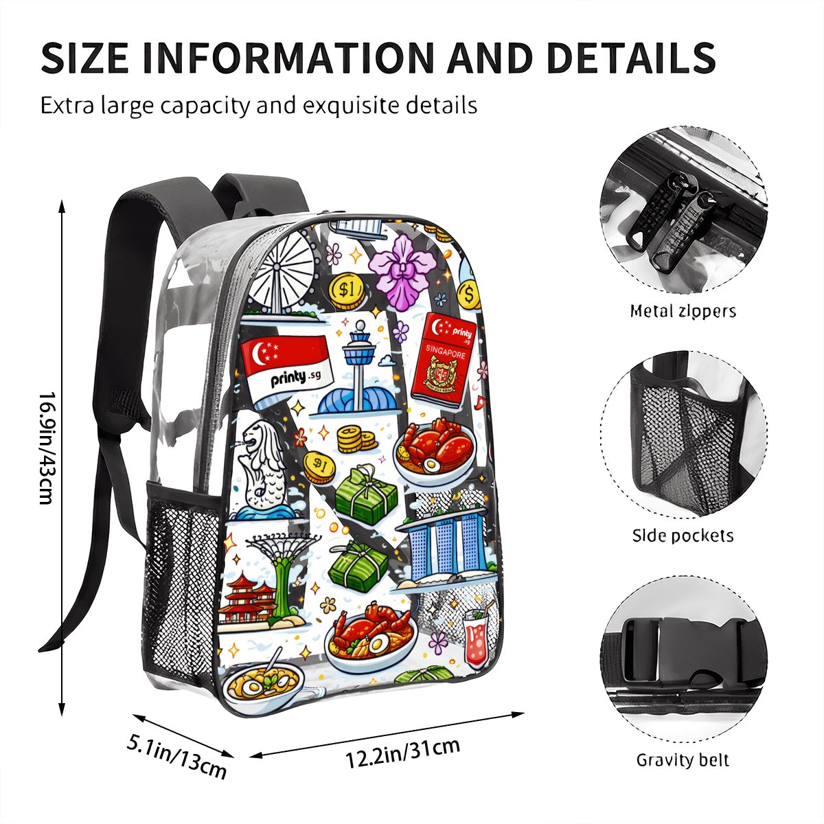 Custom Clear Transparent Backpack