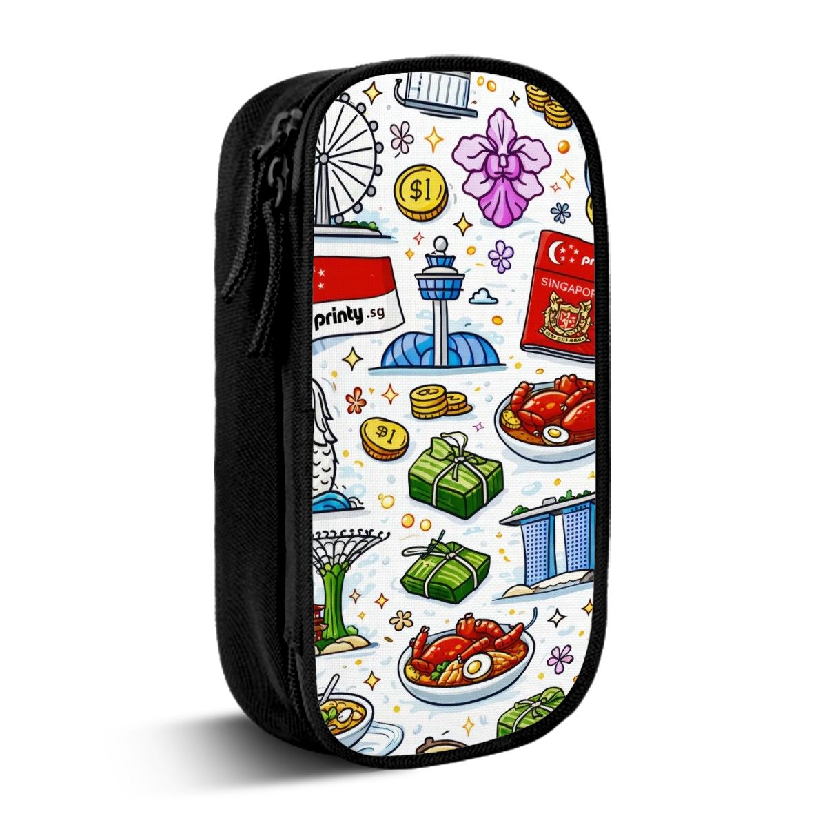 Custom Vertical Oxford Large Capacity Double Layer Pencil Case