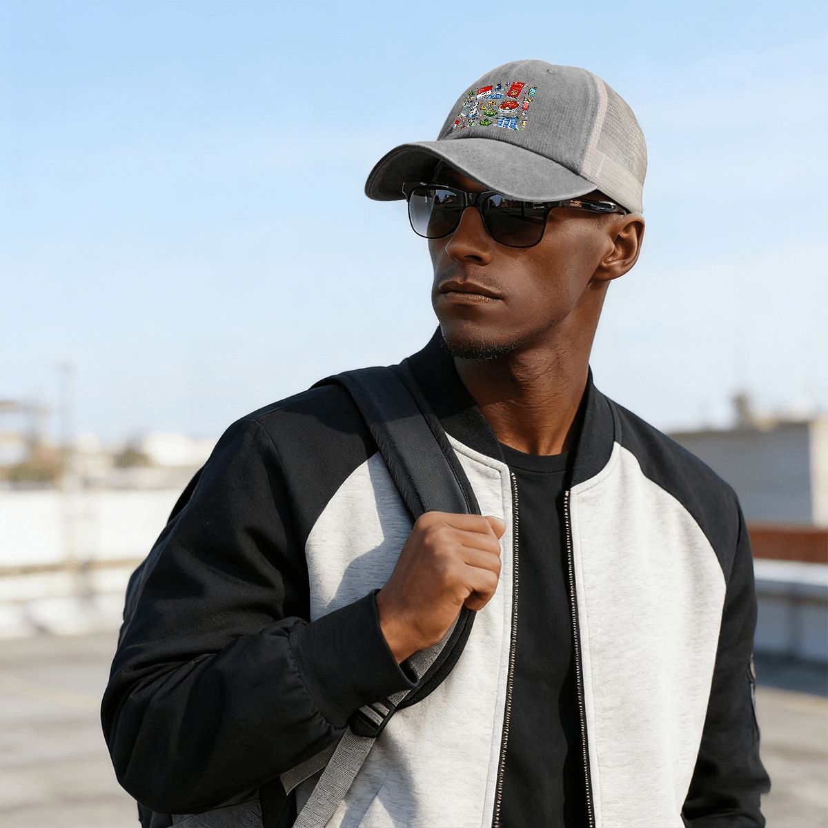 Custom Washed Denim Mesh Cap