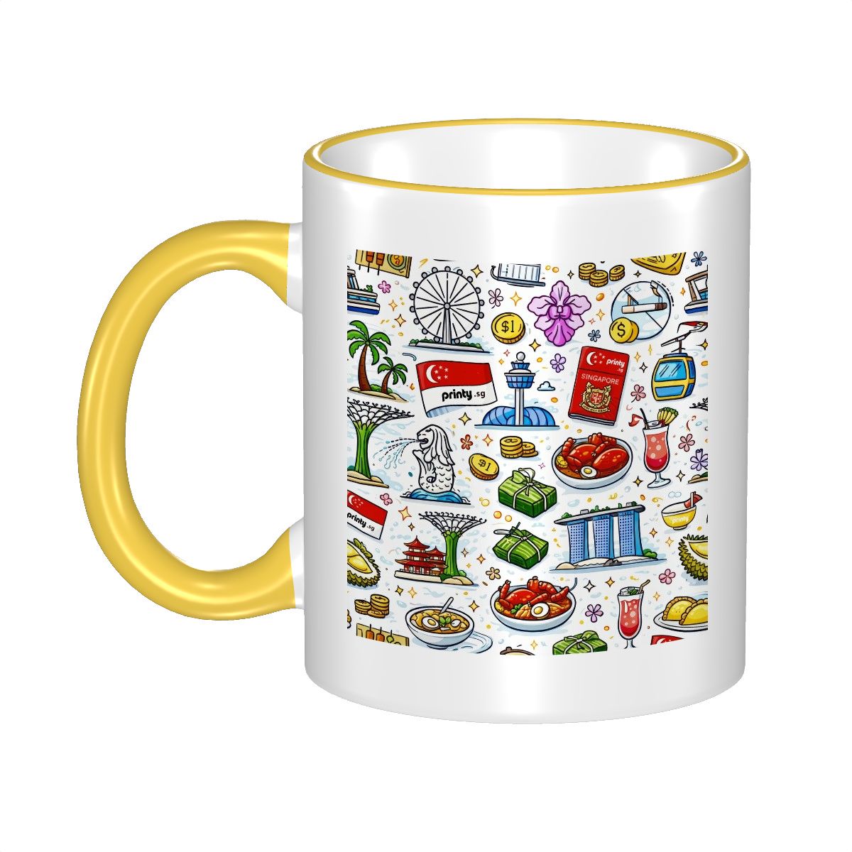 Custom Colored Ceramic Coffee Mug (11oz) (Area Print)