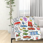 Custom 320 GSM Thick Flannel Throw Blanket 60"x50"