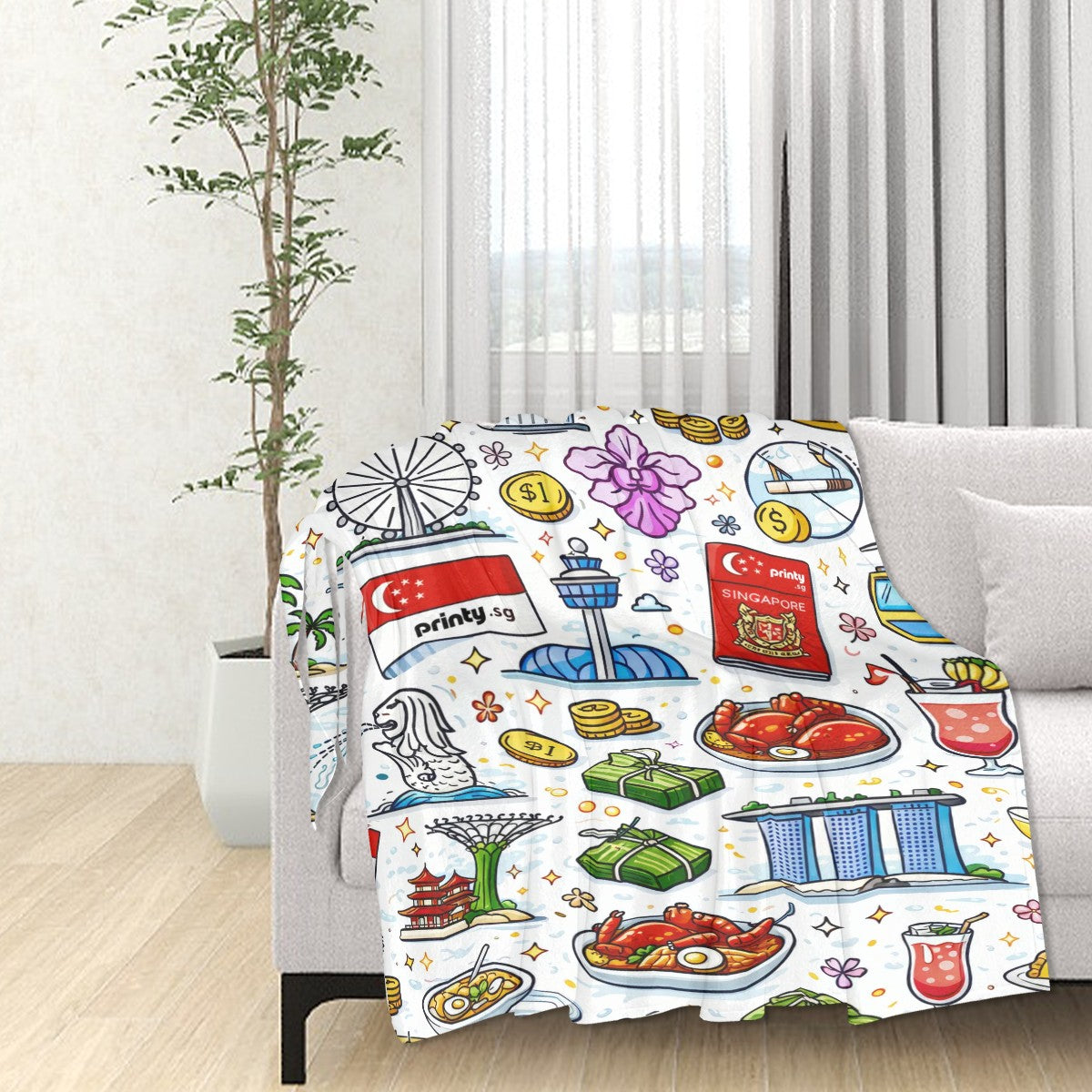 Custom 320 GSM Thick Flannel Throw Blanket 60"x50"