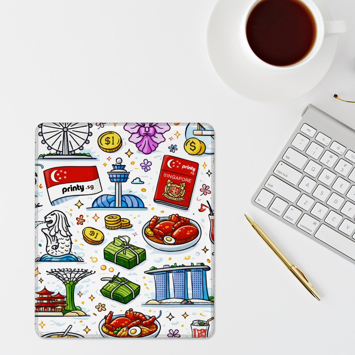 Custom Multi-Size Mouse Pad with Stitched Edge (Vertical)