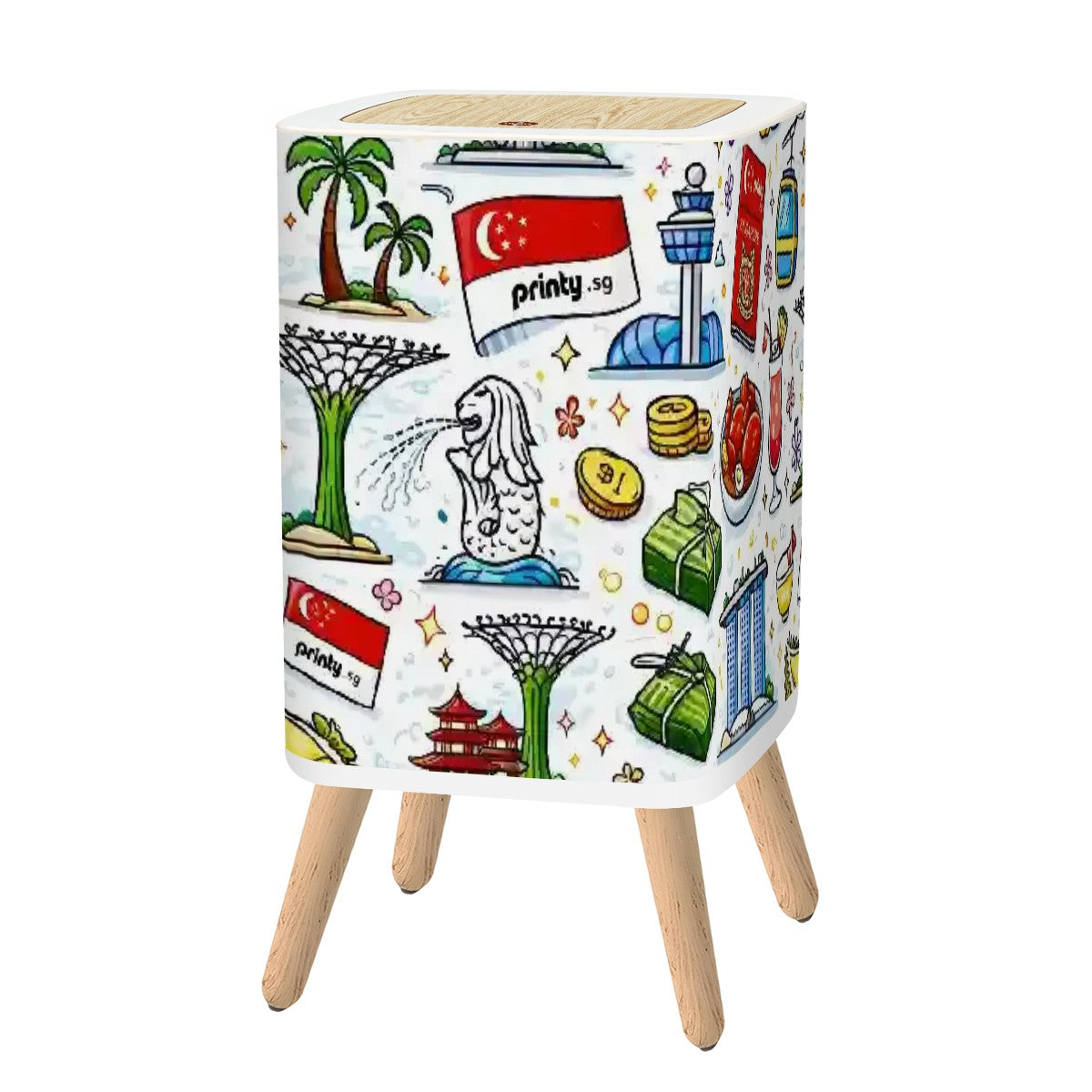 Custom Square Small Trash Can with Lid