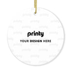 Custom Round Shape Ceramic Ornaments Christmas Decorations