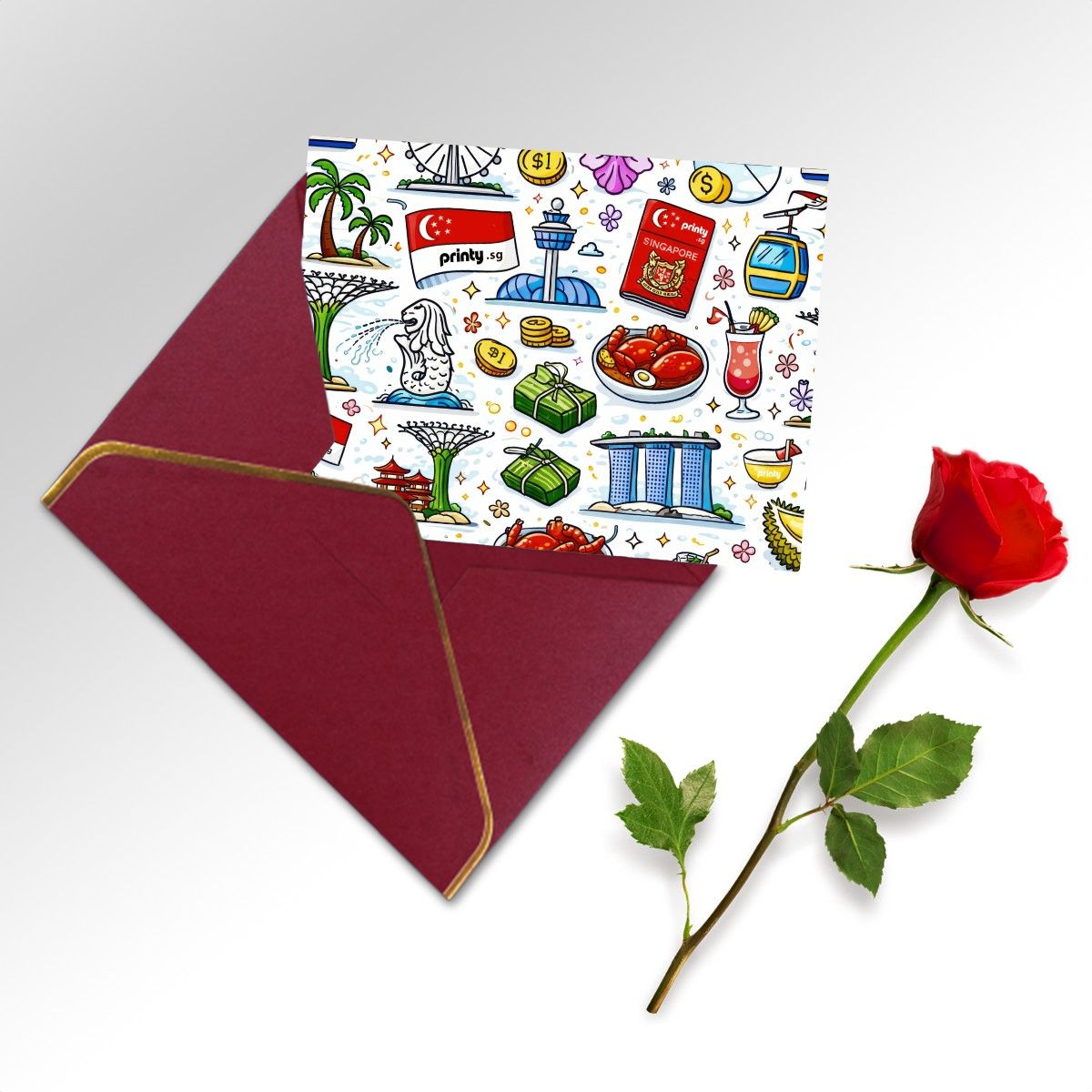Custom Golden Edge Greeting Cards (Horizontal)