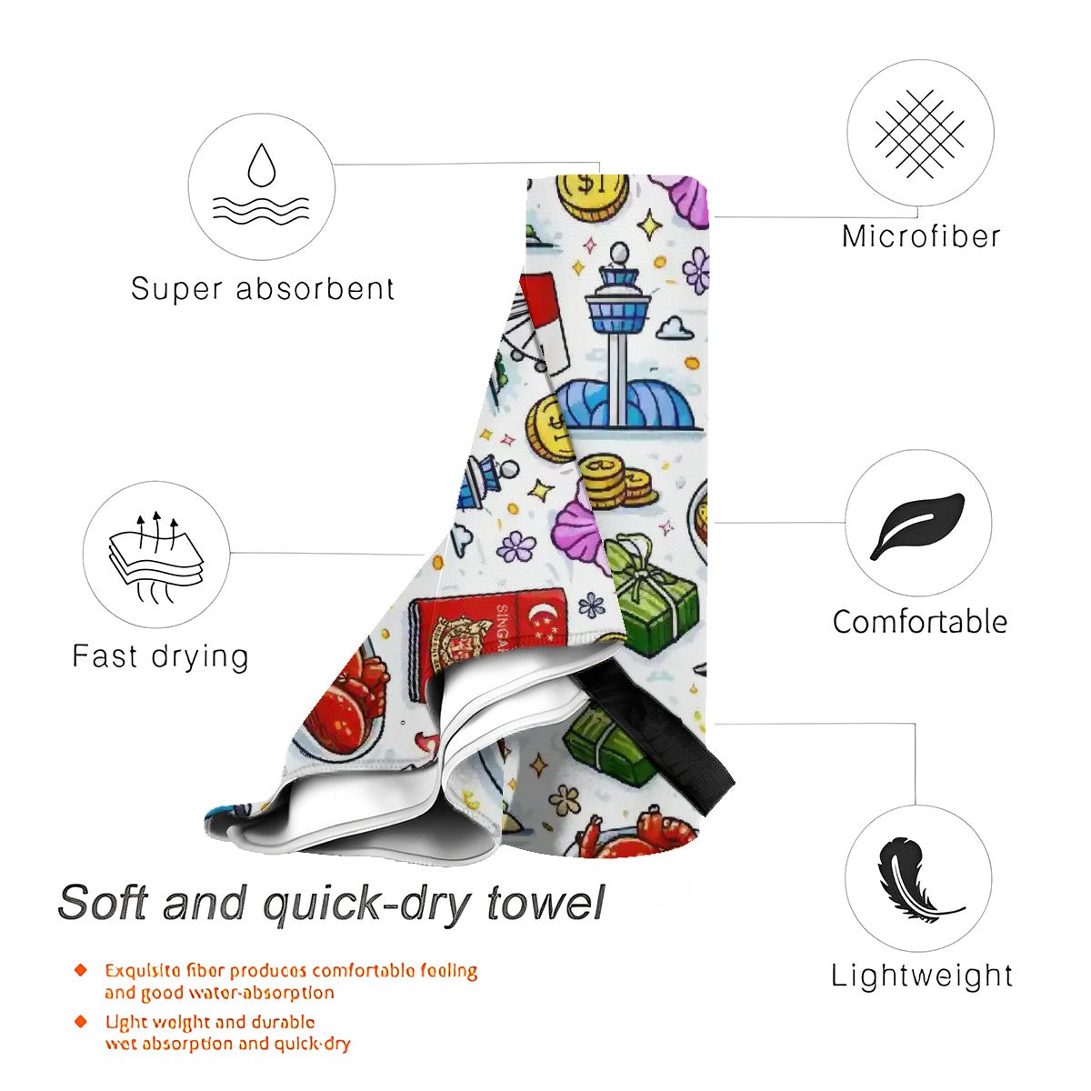 Custom Quick Dry Microfiber Towel (Horizontal)