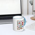 Custom Colored Ceramic Coffee Mug (11oz) (Area Print)
