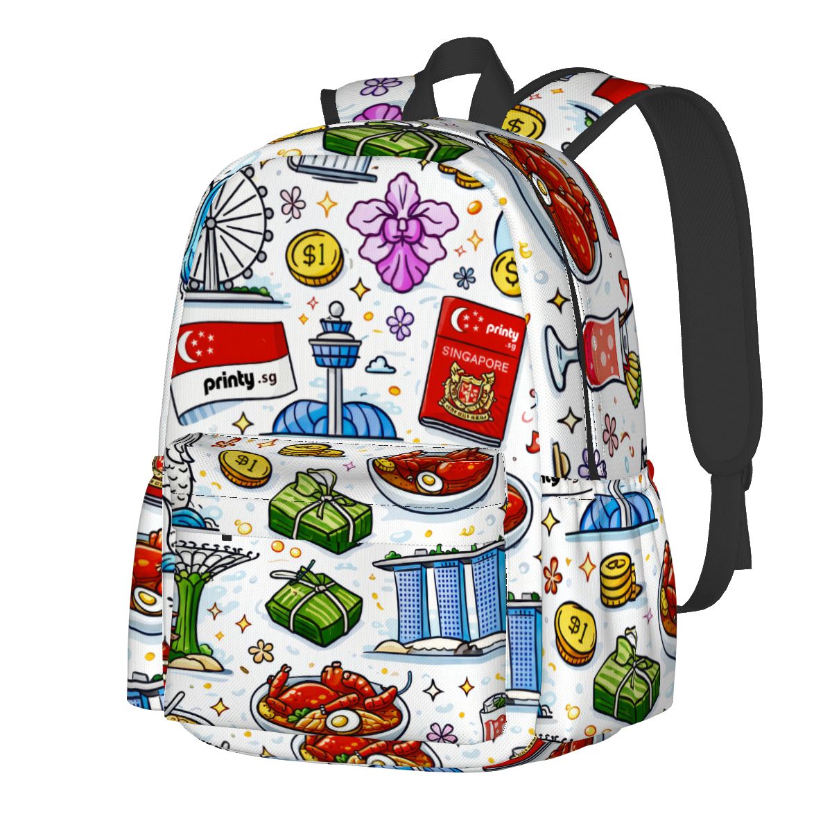 Custom Large Capacity Oxford Backpack with Cloth Side Pockets