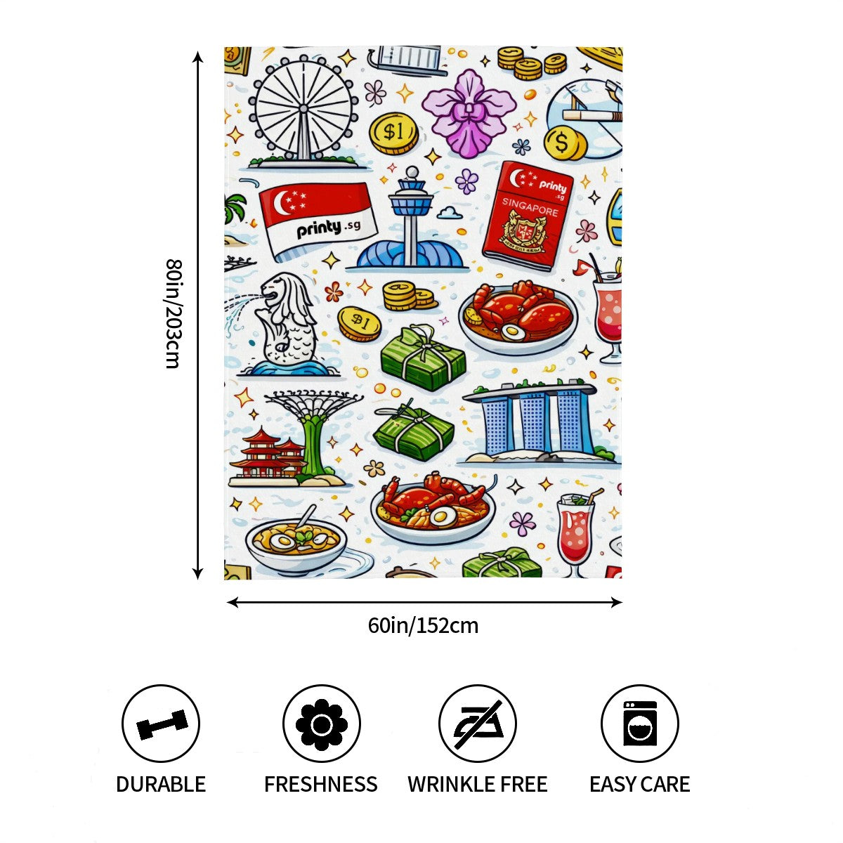 Custom 320 GSM Large Thick Flannel Throw Blanket (3:4)