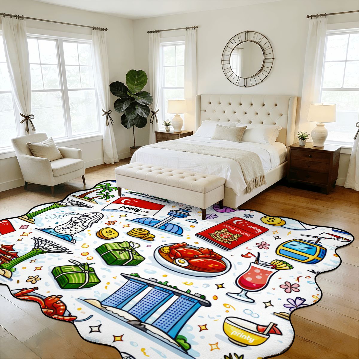 Custom Scalloped Area Rug 168"x118"